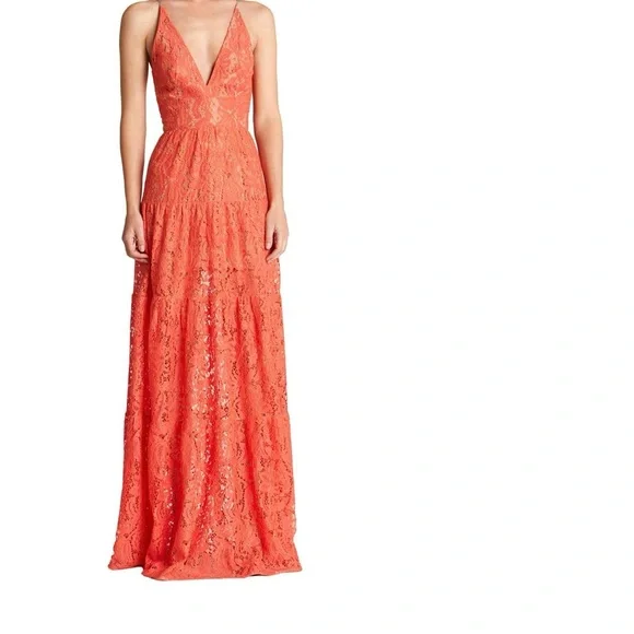 Dress the Population | Dresses | Dress For The Population Melina Lace Fit  And Flare Maxi Dress Size M | Poshmark